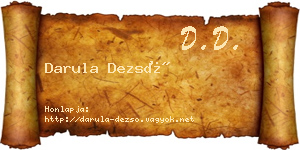 Darula Dezső névjegykártya